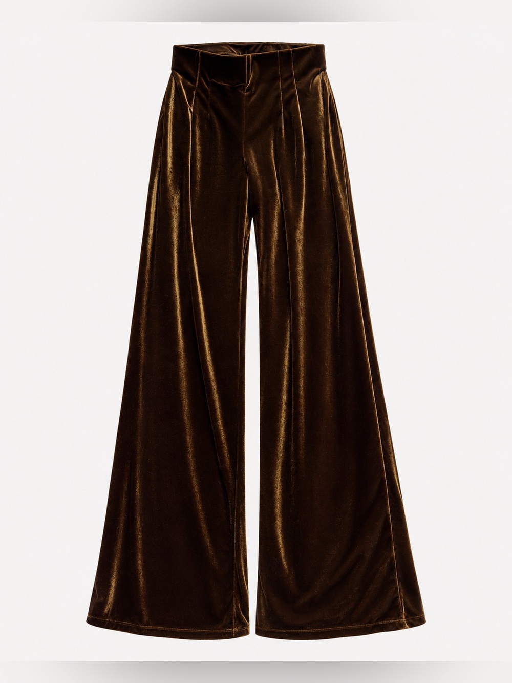 H&M Olive Green Velvet Wide Leg Trousers Size S Brand New Without Tags